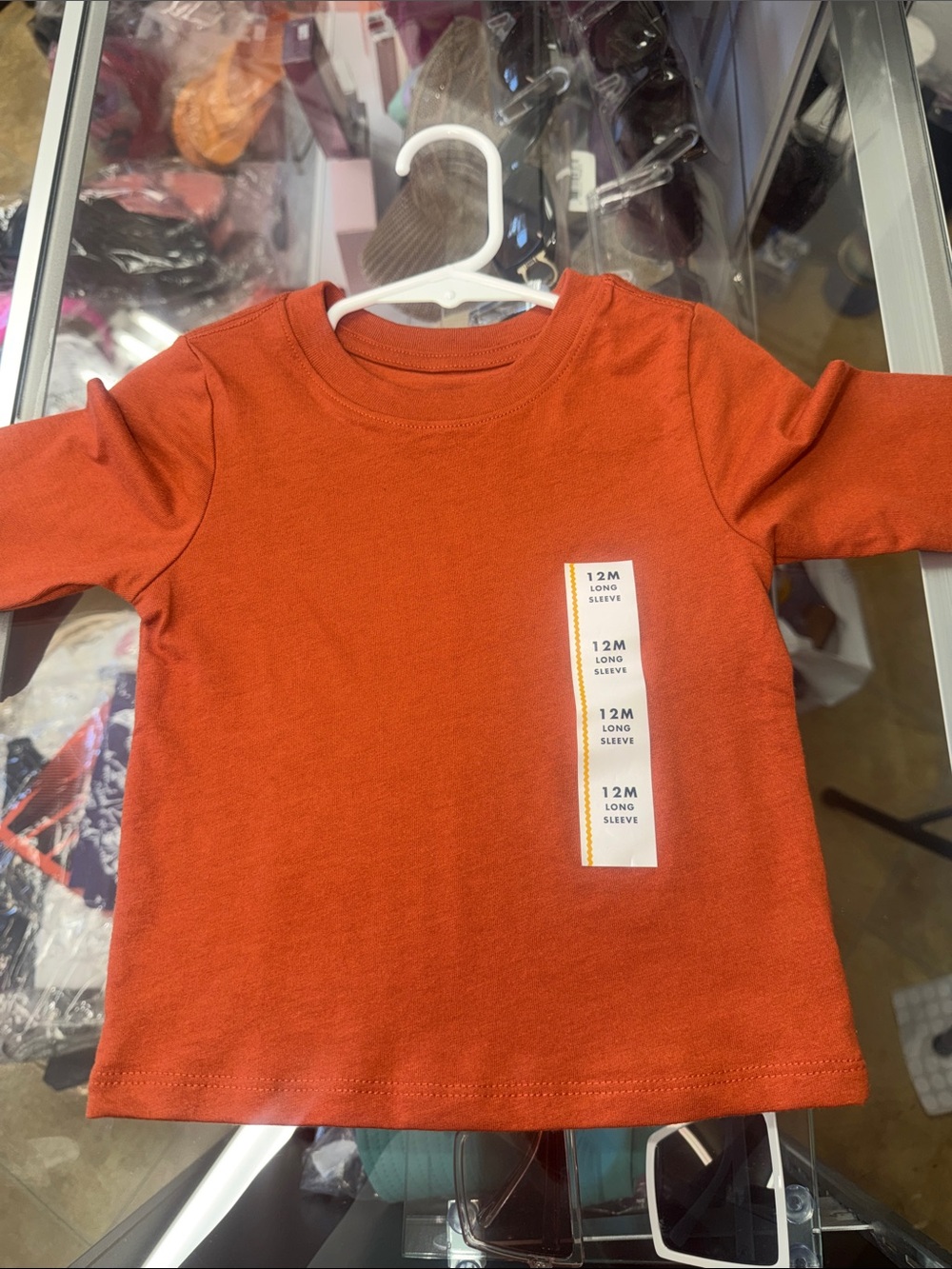 Cat & Jack Long Sleeve Crewneck Shirt - Orange